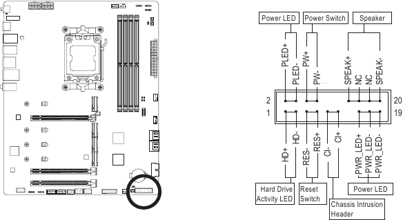 GIGABYTE - X670 AORUS ELITE AX - F_PANEL F_PANEL