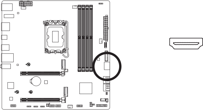 GIGABYTE - B760M AORUS ELITE X AX - F_HDMI (HDMI Port) F_HDMI (HDMI-port)