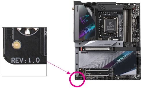 GIGABYTE - B760M AORUS ELITE X AX - Emaplaadi versiooni tuvastamine Emaplaadi versiooni tuvastamine