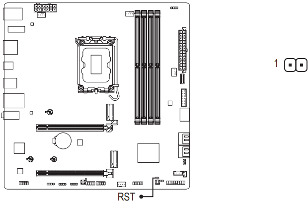 GIGABYTE - B760M AORUS ELITE X AX - RST (Reset Jumper) RST (lähtestusdžemprit)