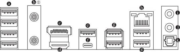GIGABYTE - Z790M AORUS ELITE AX - Συνδέσεις Πίσω Πάνελ Συνδέσεις Πίσω Πάνελ