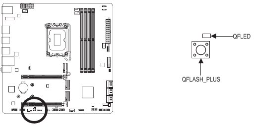 GIGABYTE - Z790M AORUS ELITE AX - QFLASH PLUS (Κουμπί Q-Flash Plus) QFLASH PLUS (Κουμπί Q-Flash Plus)