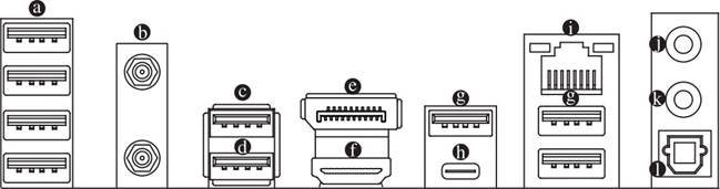 GIGABYTE - Z690 AORUS ELITE AX - Conectores do Painel Traseiro Conectores do Painel Traseiro