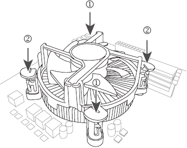GIGABYTE - Z790I AORUS ULTRA - A CPU-hűtő beszerelése A CPU-hűtő beszerelése