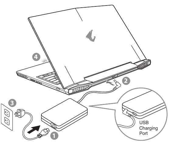GIGABYTE - X3 Plus r7 - Χρήση του Notebook για πρώτη φορά - Βήμα 1 Χρήση του Notebook για πρώτη φορά - Βήμα 1