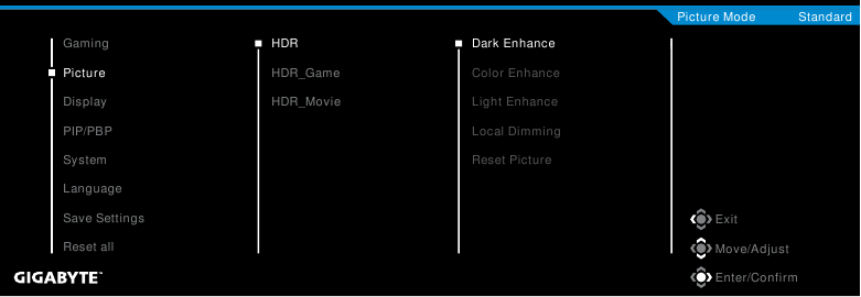 GIGABYTE - M27U - Configure the Device Settings - Οθόνη Διαμόρφωση των ρυθμίσεων της συσκευής - Οθόνη