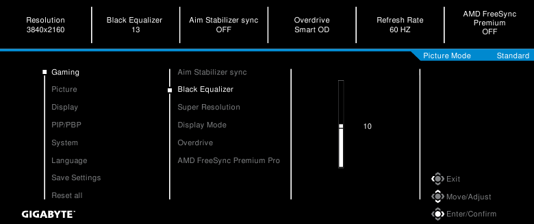 GIGABYTE - M27U - Configure the Device Settings - Βήμα 1 - Gaming Διαμόρφωση των ρυθμίσεων της συσκευής - Βήμα 1 - Gaming