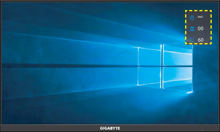 GIGABYTE - M27U - Game Assist - Επιλογή θέσης πληροφοριών Game Assist - Επιλογή θέσης πληροφοριών