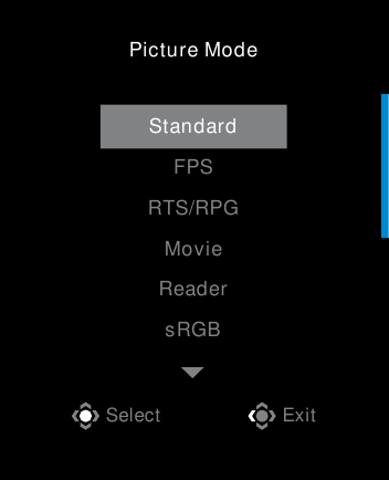 GIGABYTE - M27U - Hot Key - Λειτουργία 2 - Picture Mode Hot Key - Λειτουργία 2 - Picture Mode