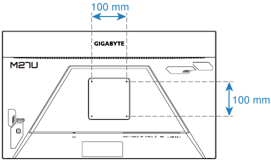 GIGABYTE - M27U - Εγκατάσταση βραχίονα επιτοίχιας βάσης - Βήμα 2 Εγκατάσταση βραχίονα επιτοίχιας βάσης - Βήμα 2