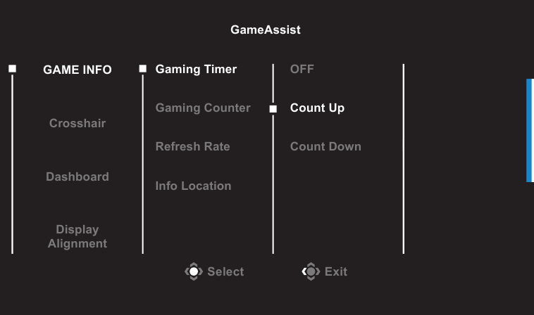 GIGABYTE - M28U - Πλήκτρο λειτουργίας - μενού Game Assist Πλήκτρο λειτουργίας - μενού Game Assist