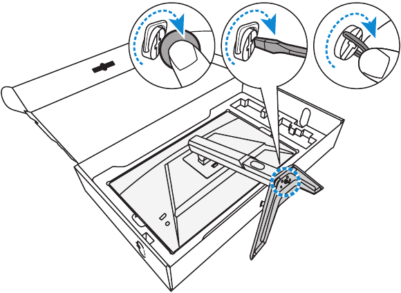 GIGABYTE - M28U - Εγκατάσταση της βάσης της οθόνης - Βήμα 3 Εγκατάσταση της βάσης της οθόνης - Βήμα 3