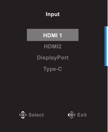 GIGABYTE - M28U - Επιλογή της πηγής εισόδου Επιλογή της πηγής εισόδου