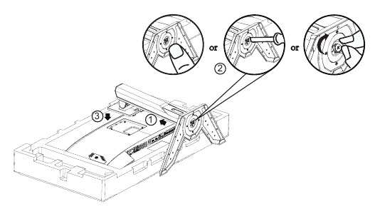 GIGABYTE - M32Q - Εγκατάσταση της βάσης στήριξης - Βήμα 1 Εγκατάσταση της βάσης στήριξης - Βήμα 1