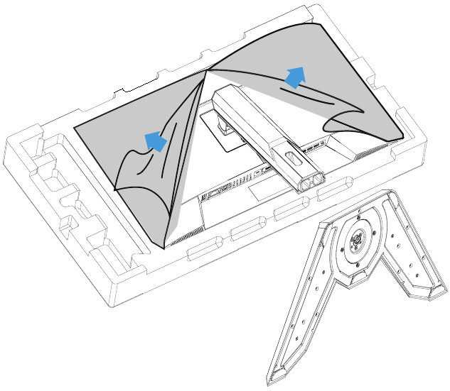 GIGABYTE - M32Q - Εγκατάσταση της βάσης στήριξης - Βήμα 2 Εγκατάσταση της βάσης στήριξης - Βήμα 2