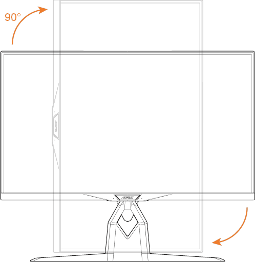 GIGABYTE - AORUS FI32Q - Αλλαγή του Προσανατολισμού της Οθόνης Αλλαγή του Προσανατολισμού της Οθόνης
