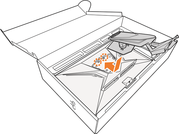 GIGABYTE - AORUS FI32Q - Εγκατάσταση της Βάσης της Οθόνης - Βήμα 1 Εγκατάσταση της Βάσης της Οθόνης - Βήμα 1