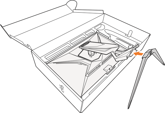 GIGABYTE - AORUS FI32Q - Εγκατάσταση της Βάσης της Οθόνης - Βήμα 2 Εγκατάσταση της Βάσης της Οθόνης - Βήμα 2