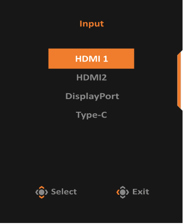 GIGABYTE - AORUS FI32Q - Επιλογή της Πηγής Εισόδου Επιλογή της Πηγής Εισόδου