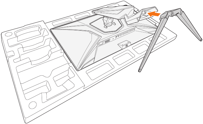 GIGABYTE - AORUS FI27Q-X - Εγκατάσταση της βάσης της μονάδας - Βήμα 2 Εγκατάσταση της βάσης της μονάδας - Βήμα 2