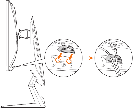 GIGABYTE - AORUS FI27Q-X - ΧΡΗΣΗ ΤΗΣ ΣΥΣΚΕΥΗΣ - Διαχείριση των καλωδίων ΧΡΗΣΗ ΤΗΣ ΣΥΣΚΕΥΗΣ - Διαχείριση των καλωδίων