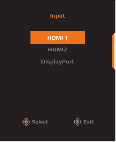 GIGABYTE - AORUS FI27Q-X - ΧΡΗΣΗ ΤΗΣ ΣΥΣΚΕΥΗΣ - Επιλογή της πηγής εισόδου ΧΡΗΣΗ ΤΗΣ ΣΥΣΚΕΥΗΣ - Επιλογή της πηγής εισόδου