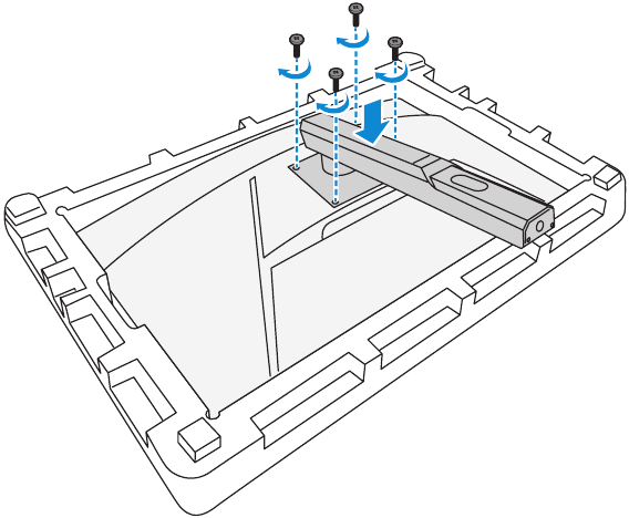 GIGABYTE - G32QC A - Εγκατάσταση της βάσης της μονάδας - Βήμα 1 Εγκατάσταση της βάσης της μονάδας - Βήμα 1