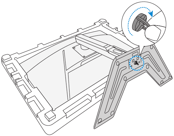 GIGABYTE - G32QC A - Εγκατάσταση της βάσης της μονάδας - Βήμα 3 Εγκατάσταση της βάσης της μονάδας - Βήμα 3