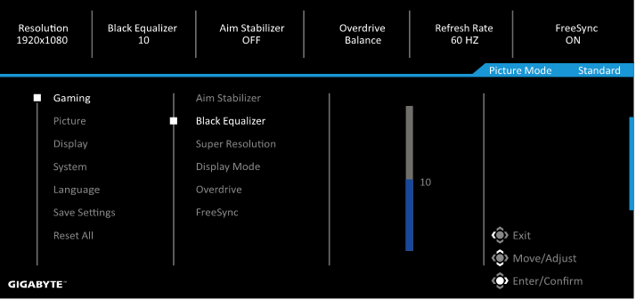 GIGABYTE - G27FC A - Ρυθμίσεις Παιχνιδιού Ρυθμίσεις Παιχνιδιού