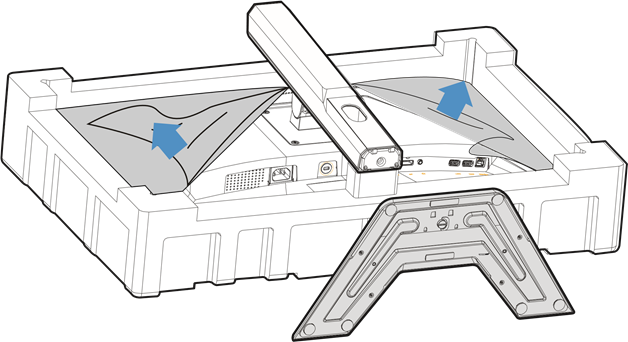 GIGABYTE - G27QC A - Installing the Stand Base - Step 2 Εγκατάσταση της βάσης στήριξης - Βήμα 2