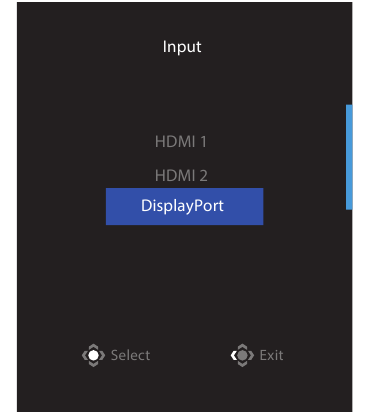 GIGABYTE - G27QC A - Selecting the Input Source Επιλογή της πηγής εισόδου