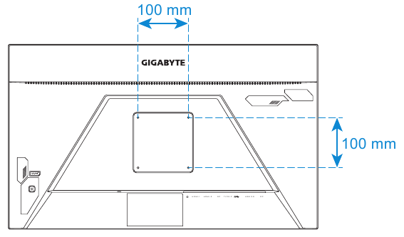 GIGABYTE - M27Q - Installing a Wall-Mount Bracket (Optional) - Step 3 Εγκατάσταση Βραχίονα Επιτοίχιας Στήριξης (Προαιρετικό) - Βήμα 3