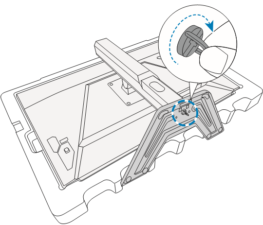 GIGABYTE - M27Q - Installing the Monitor Base - Step 2 Εγκατάσταση της Βάσης της Οθόνης - Βήμα 2