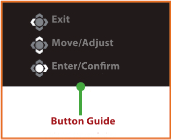 GIGABYTE - G34WQC A - Διαμόρφωση των ρυθμίσεων της συσκευής - Οδηγός κουμπιών Διαμόρφωση των ρυθμίσεων της συσκευής - Οδηγός κουμπιών