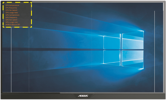 GIGABYTE - AORUS FI25F - Οδηγός πλήκτρων λειτουργιών - Dashboard - Βήμα 2 Οδηγός πλήκτρων λειτουργιών - Dashboard - Βήμα 2