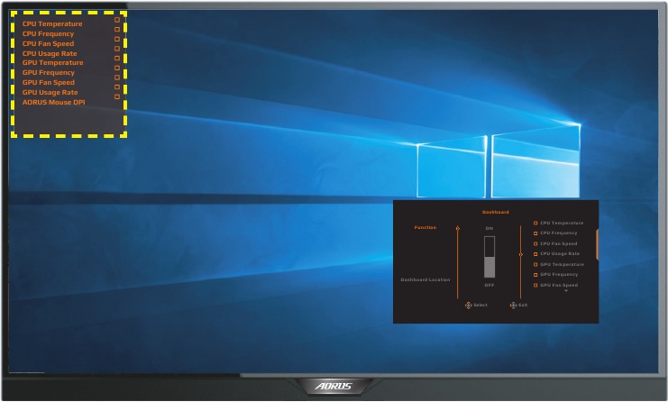 GIGABYTE - AORUS FI27Q-P - Dashboard - Trin 2 Dashboard - Trin 2