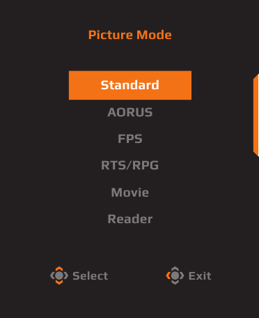 GIGABYTE - AORUS FI27Q-P - Genvejstast - Trin 2 Genvejstast - Trin 2