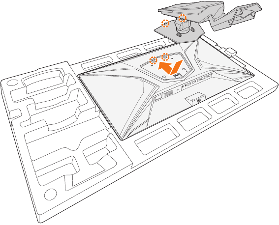 GIGABYTE - AORUS FI27Q-P - Montering af skærmbasen - Trin 1 Montering af skærmbasen - Trin 1