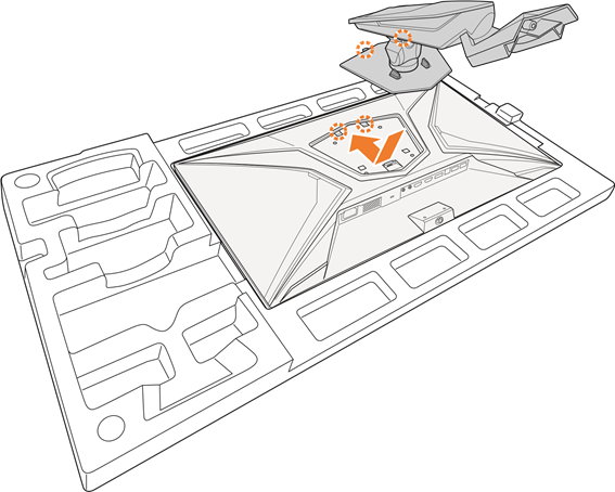 GIGABYTE - AORUS FI27Q - Εγκατάσταση της βάσης μονάδας - Βήμα 1 Εγκατάσταση της βάσης μονάδας - Βήμα 1