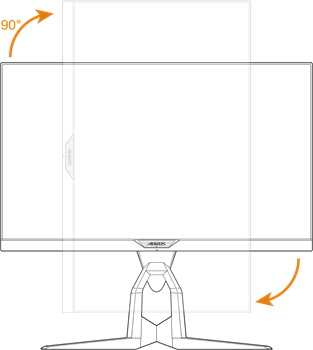 GIGABYTE - AORUS KD25F - Changing the Screen Orientation Αλλαγή του Προσανατολισμού της Οθόνης