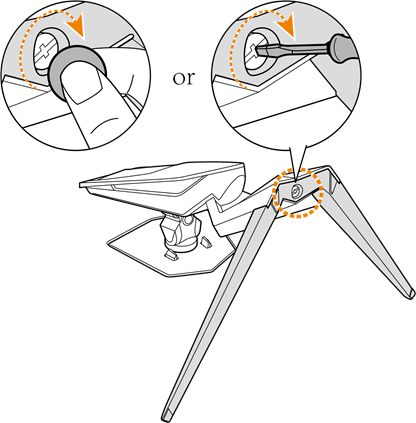 GIGABYTE - AORUS KD25F - Installing the Stand Base - Step 1 Εγκατάσταση της Βάσης Στήριξης - Βήμα 1