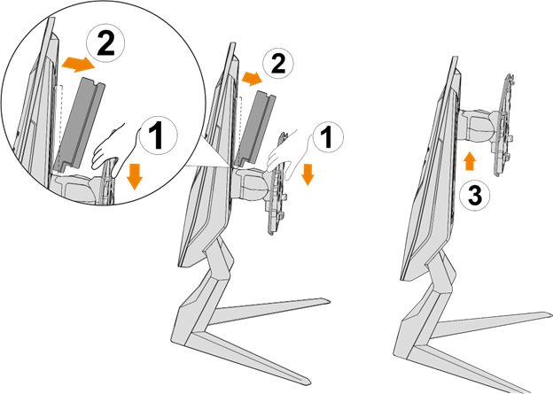 GIGABYTE - AORUS KD25F - Installing the Stand Base - Step 2 Εγκατάσταση της Βάσης Στήριξης - Βήμα 2