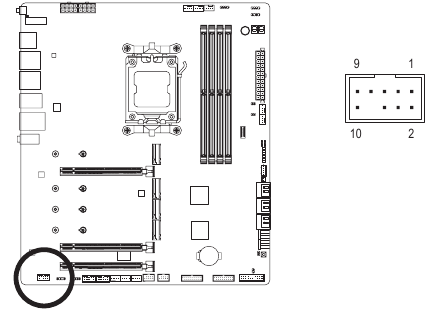 GIGABYTE - X670E AORUS MASTER - F_AUDIO (Επικεφαλίδα ήχου μπροστινού πλαισίου) F_AUDIO (Επικεφαλίδα ήχου μπροστινού πλαισίου)