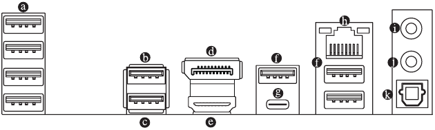 GIGABYTE - Z690 A ELITE STEALTH - Συνδέσεις πίσω πλαισίου Συνδέσεις πίσω πλαισίου