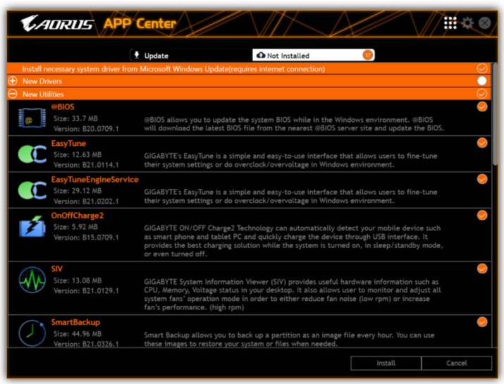 GIGABYTE - Z690 A ELITE STEALTH - Εγκατάσταση προγραμμάτων οδήγησης - Χρήση του App Center Εγκατάσταση προγραμμάτων οδήγησης - Χρήση του App Center