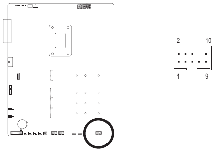 GIGABYTE - Z690 A ELITE STEALTH - Διάταξη ακίδων της επικεφαλίδας ήχου μπροστινού πίνακα Διάταξη ακίδων της επικεφαλίδας ήχου μπροστινού πίνακα