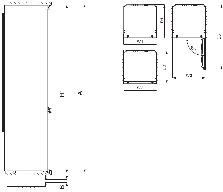 Zanussi - ZNNN18ES3 - INSTALLATION - DIMENSIONS INSTALLATION - DIMENSIONS