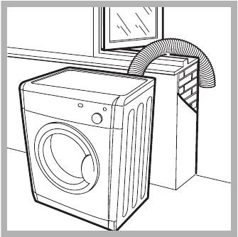 Indesit - IDV 75 - Ventilation through an open window Ventilation through an open window