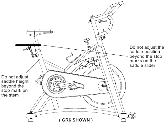 Horizon Fitness - GR3 - LAITTEEN SÄÄTÄMINEN - SATULAN KORKEUDEN SÄÄTÖ LAITTEEN SÄÄTÄMINEN - SATULAN KORKEUDEN SÄÄTÖ