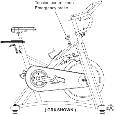 Horizon Fitness - GR3 - VASTUKSEN SÄÄTÖ JA HÄTÄJARRUN KÄYTTÖ VASTUKSEN SÄÄTÖ JA HÄTÄJARRUN KÄYTTÖ
